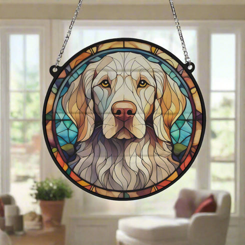English Setter Stained Glass Effect Suncatcher